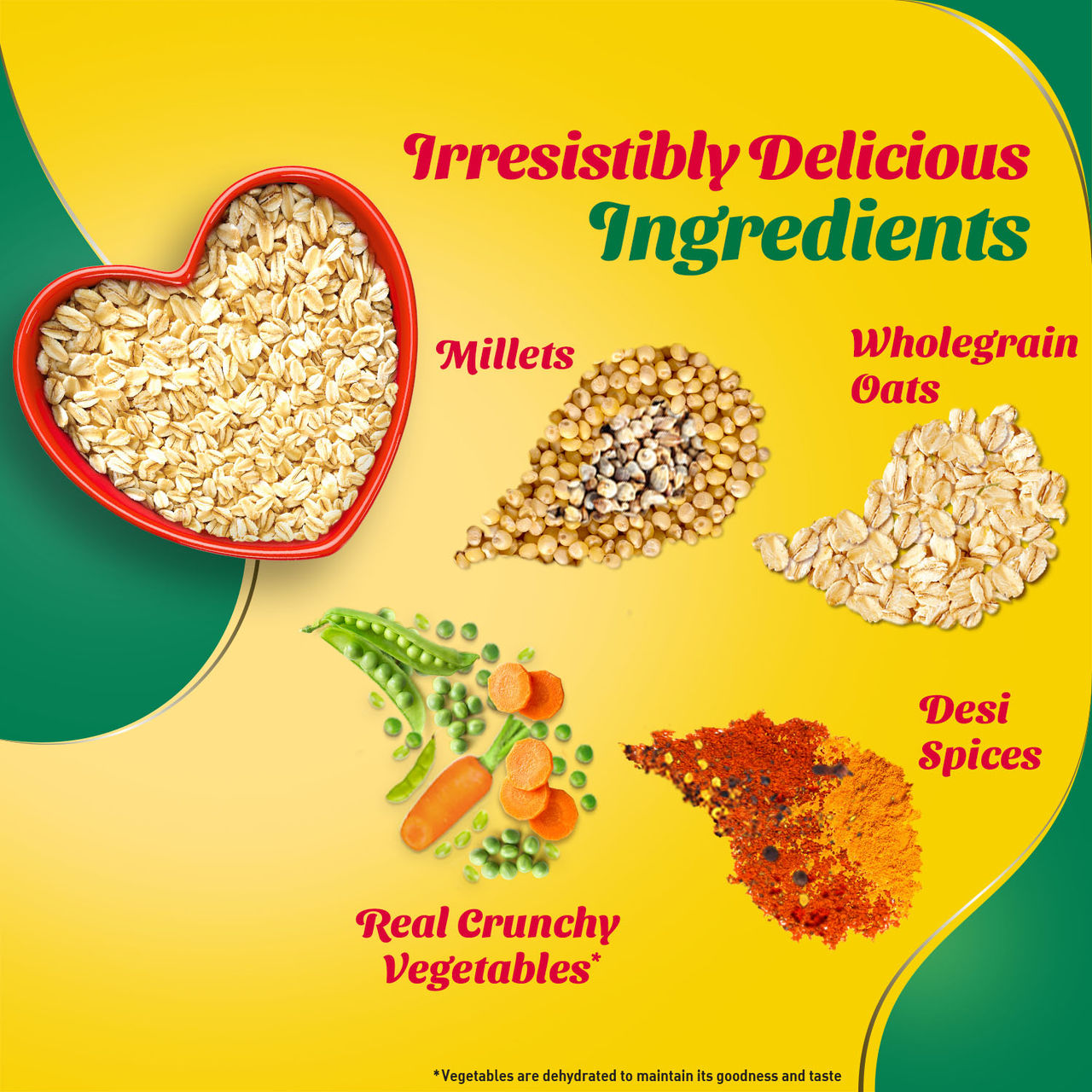 Saffola Masala Oats | Veggie Twist | Anytime Snack | Ready in 3 mins | Millets Goodness 38 g Combo