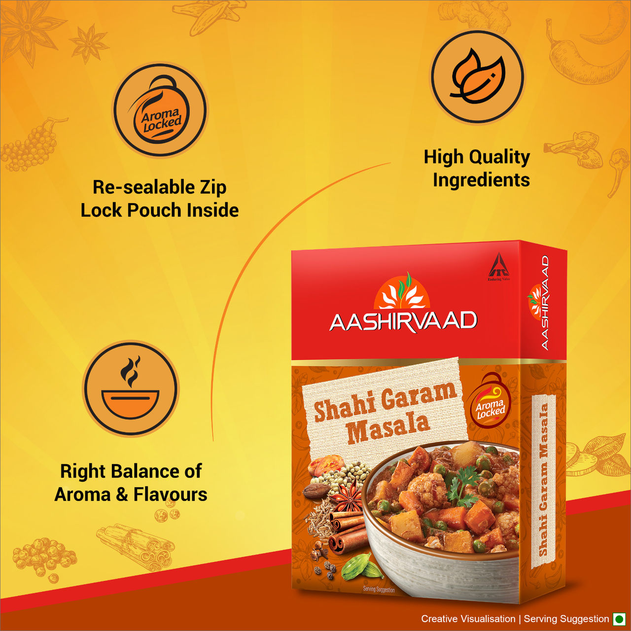 Aashirvaad Shahi Garam Masala | Blended Spice for Authentic Taste and Colour