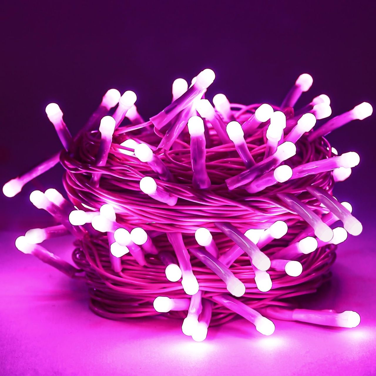 Lexton 36 Feet Long 40 LED Power Pixel Serial String/Fairy Light Plug Sourced Pack of 1 Pink