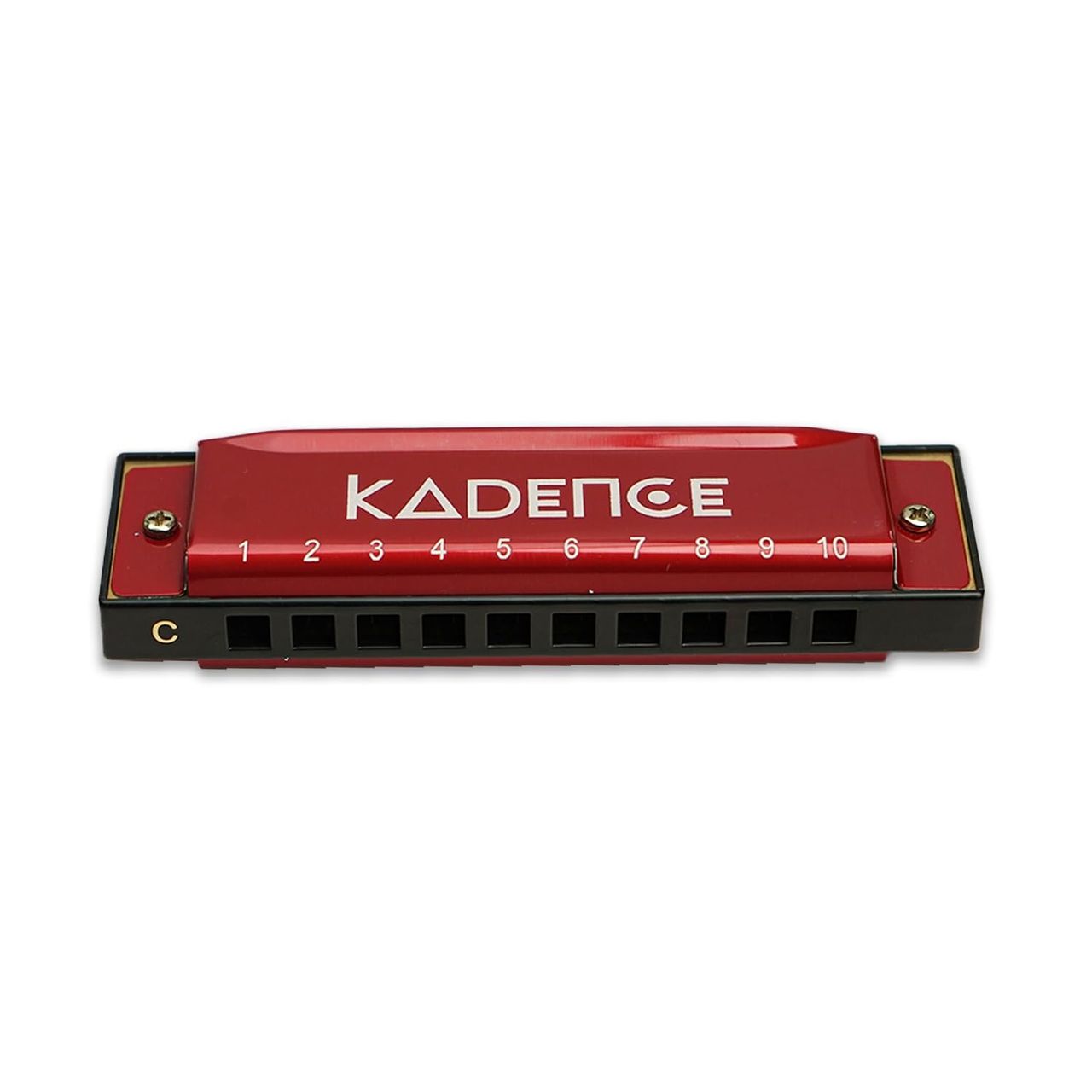 Kadence Daitonic Harmonica T104, Key of C, 10 Holes, 20 Tones, with Hard Case - Red