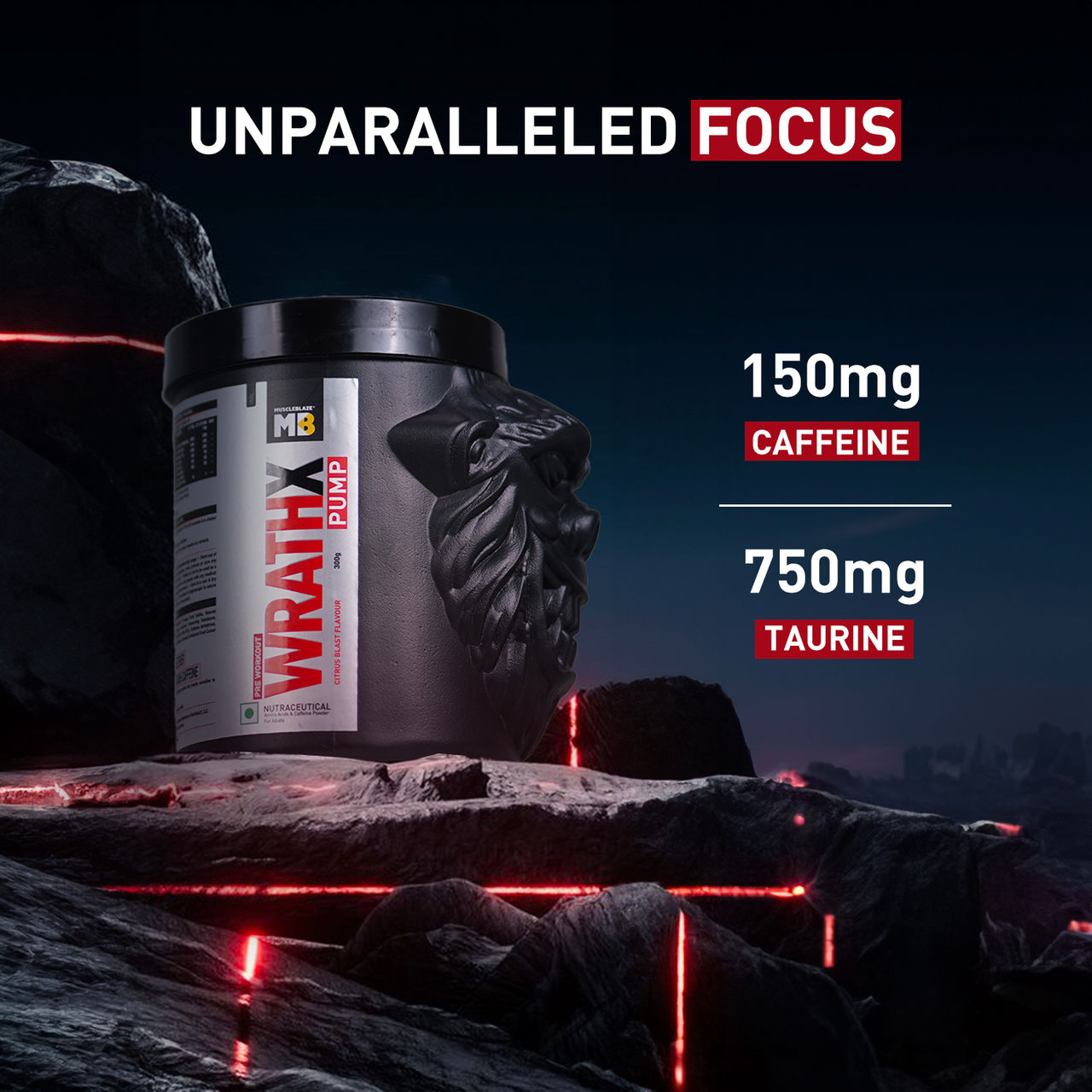 MuscleBlaze Pre Workout WrathX, (Citrus Blast, 30 Servings,)