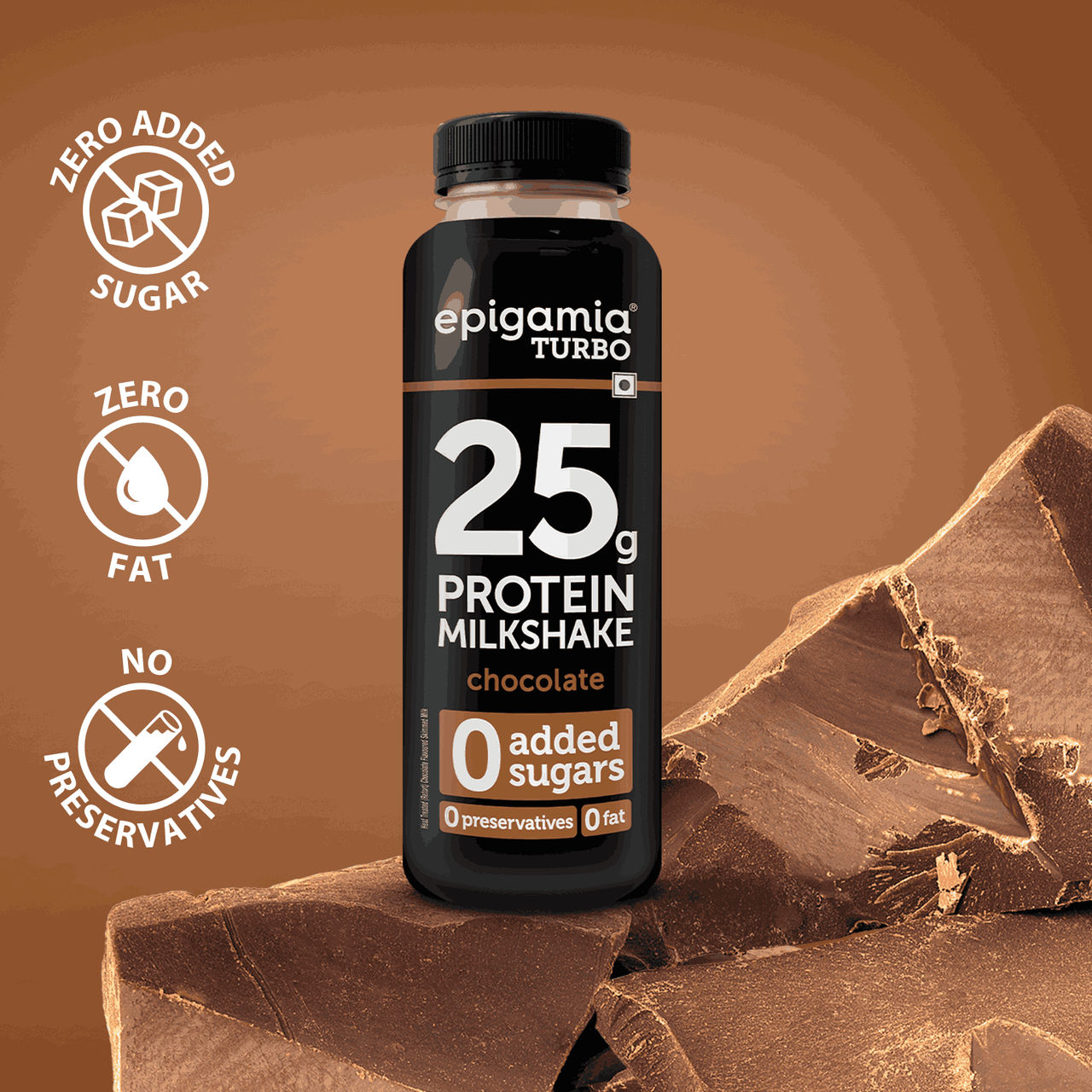 Epigamia Chocolate Turbo 25g Protein - Milkshake 250 ml Combo