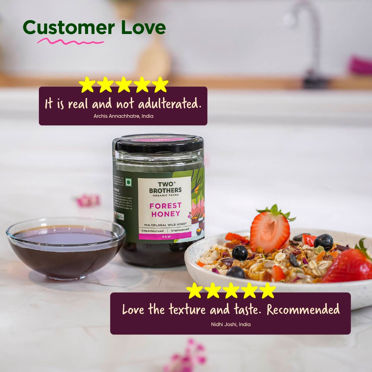 Two Brothers Multifloral Forest Honey Unpasteurized Unprocessed Raw Honey