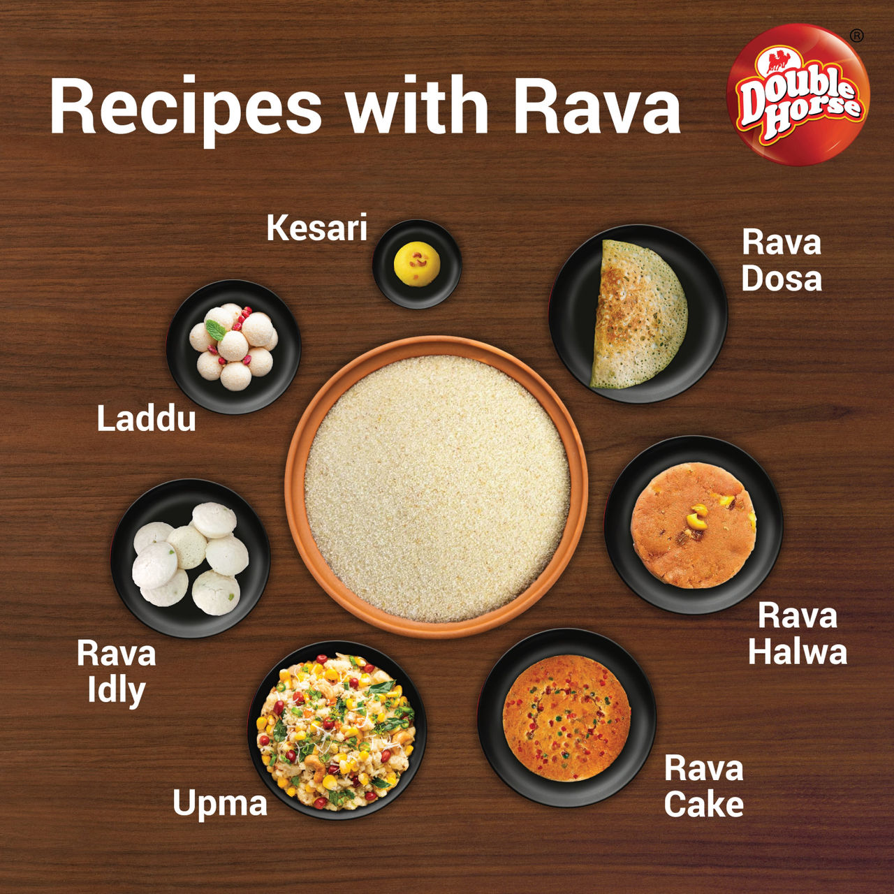 Double Horse Double Roasted Rava