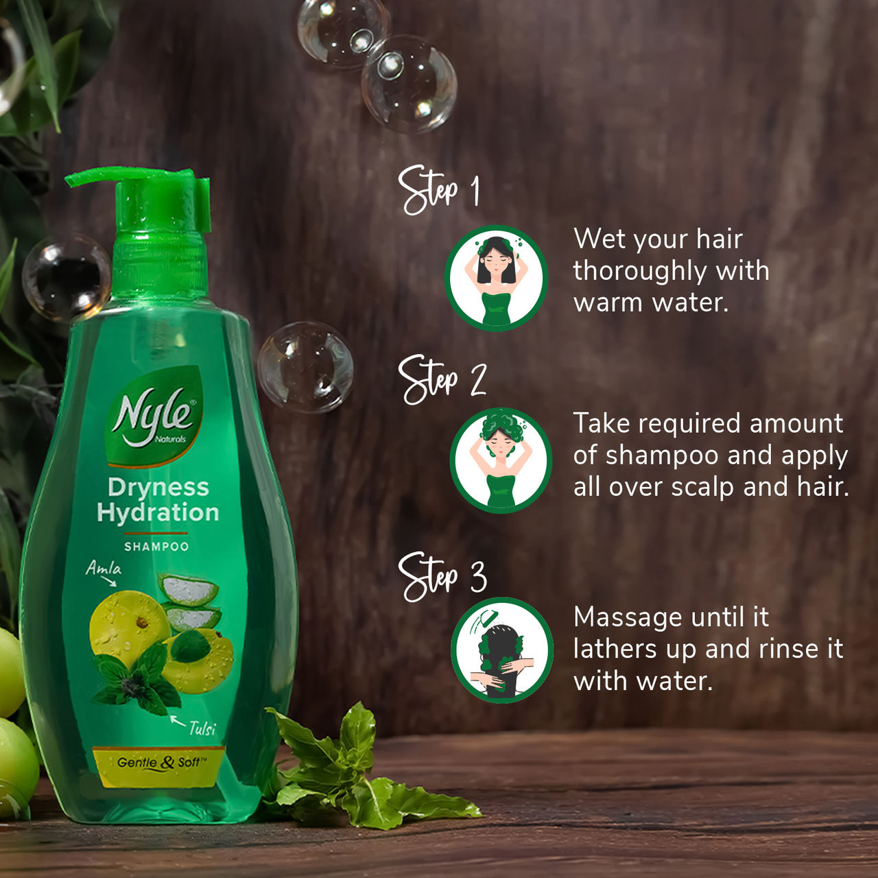 Nyle Naturals Silky And Smooth Anti Hairfall Shampoo With Goodness Of Tulsi And Amla