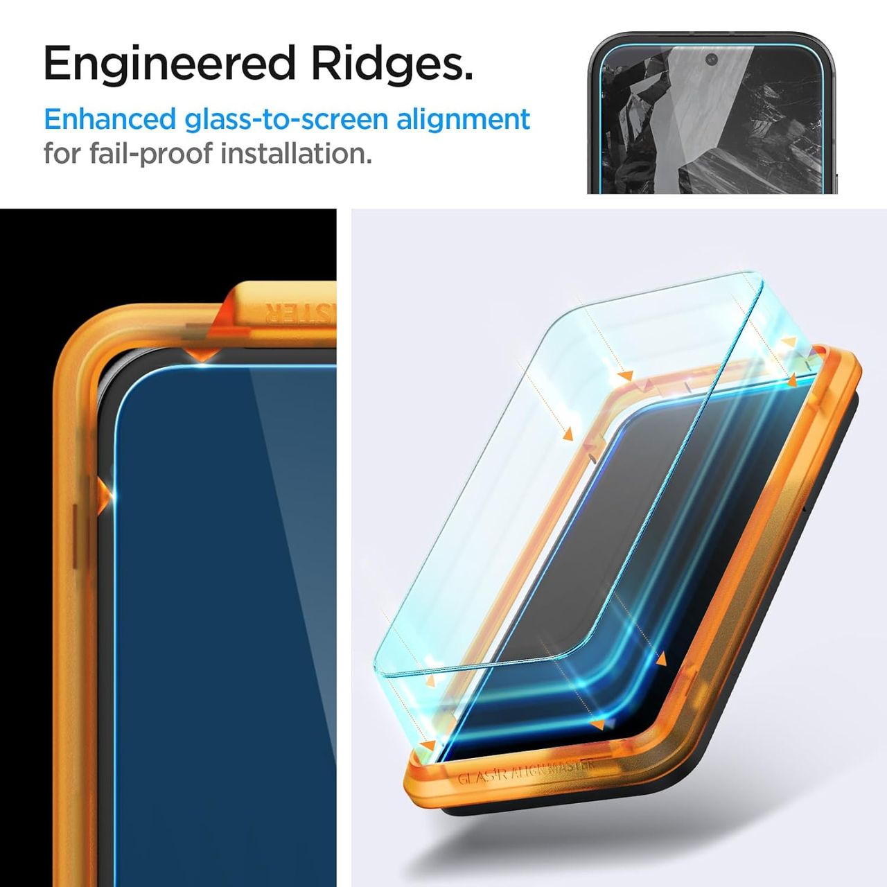 Spigen Alignmaster Tempered Glass Screen Protector Guard For Google Pixel 8A Smartphone-2 Pack