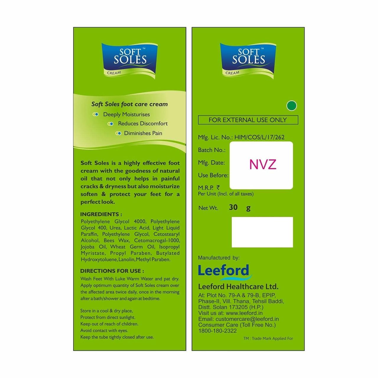 Soft Soles Foot Cream | Intense Hydration for Smooth & Soft Heels | Fast-Absorbing