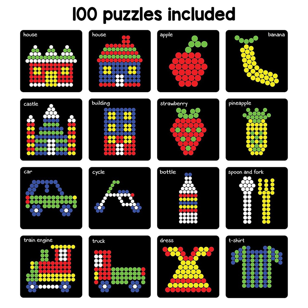 Play Panda Magnetic Puzzles (small) Circles with 250 Magnets & 100 Puzzles
