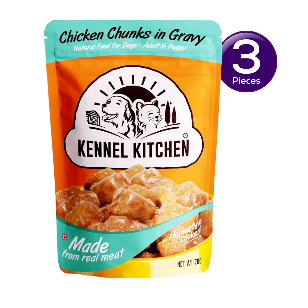 Kennel Kitchen Chicken Chunks in Gravy 80 g Combo
