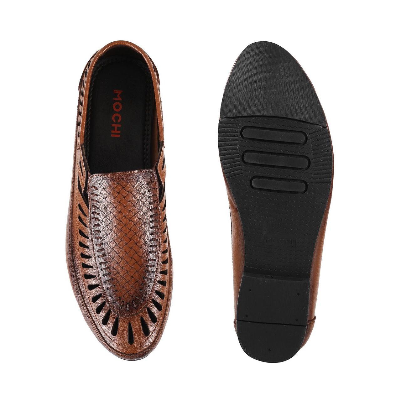 Mochi Men Tan Color Mojaris - Ethnic | Size UK 6 | 18-244