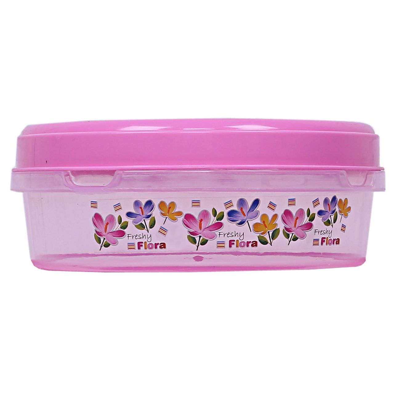 Kuber Industries Plastic Set of 3 1000 | 2000 & 3000 ML Floral Food Saver Container Set (Pink)