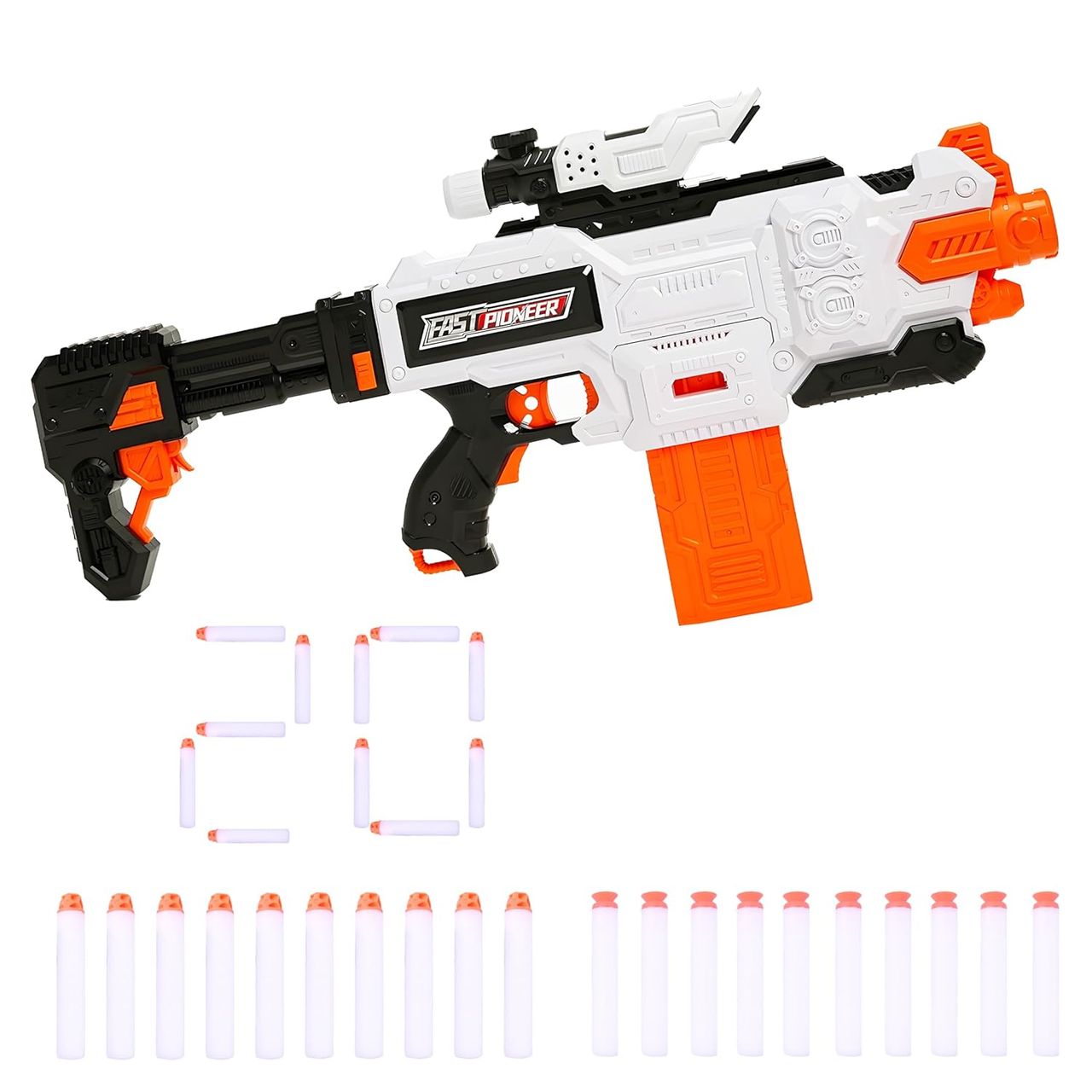 Toyshine 60Cm Soft Foam Bullet Blaster Battery Operated Motorized Toy Gun With 20 Bullets