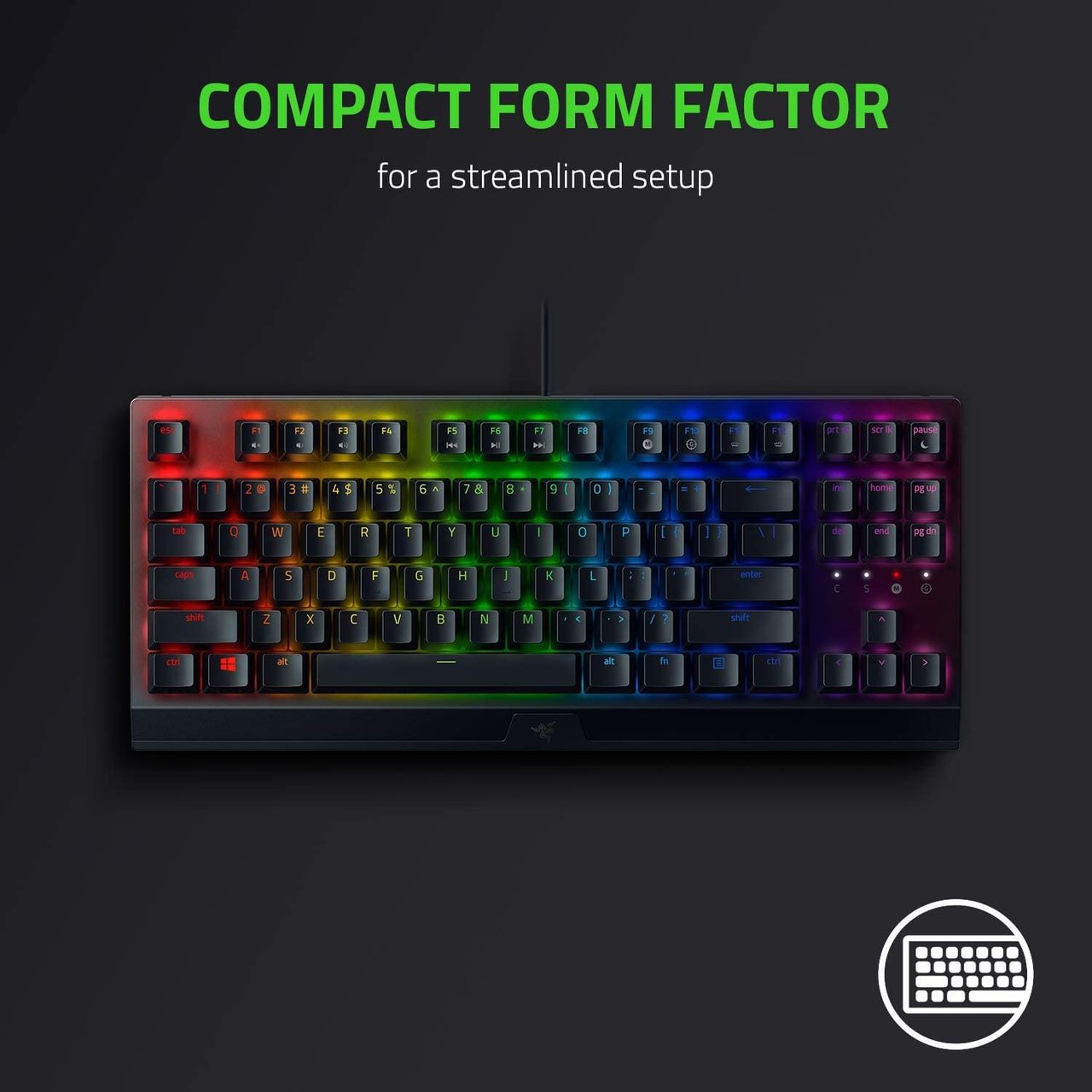 Razer Blackwidow V3 Tenkeyless - Mechanical Gaming Keyboard (Yellow Switch)-Black
