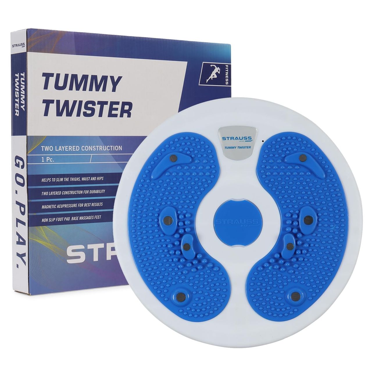 Strauss Tummy Twister, (White/Blue)