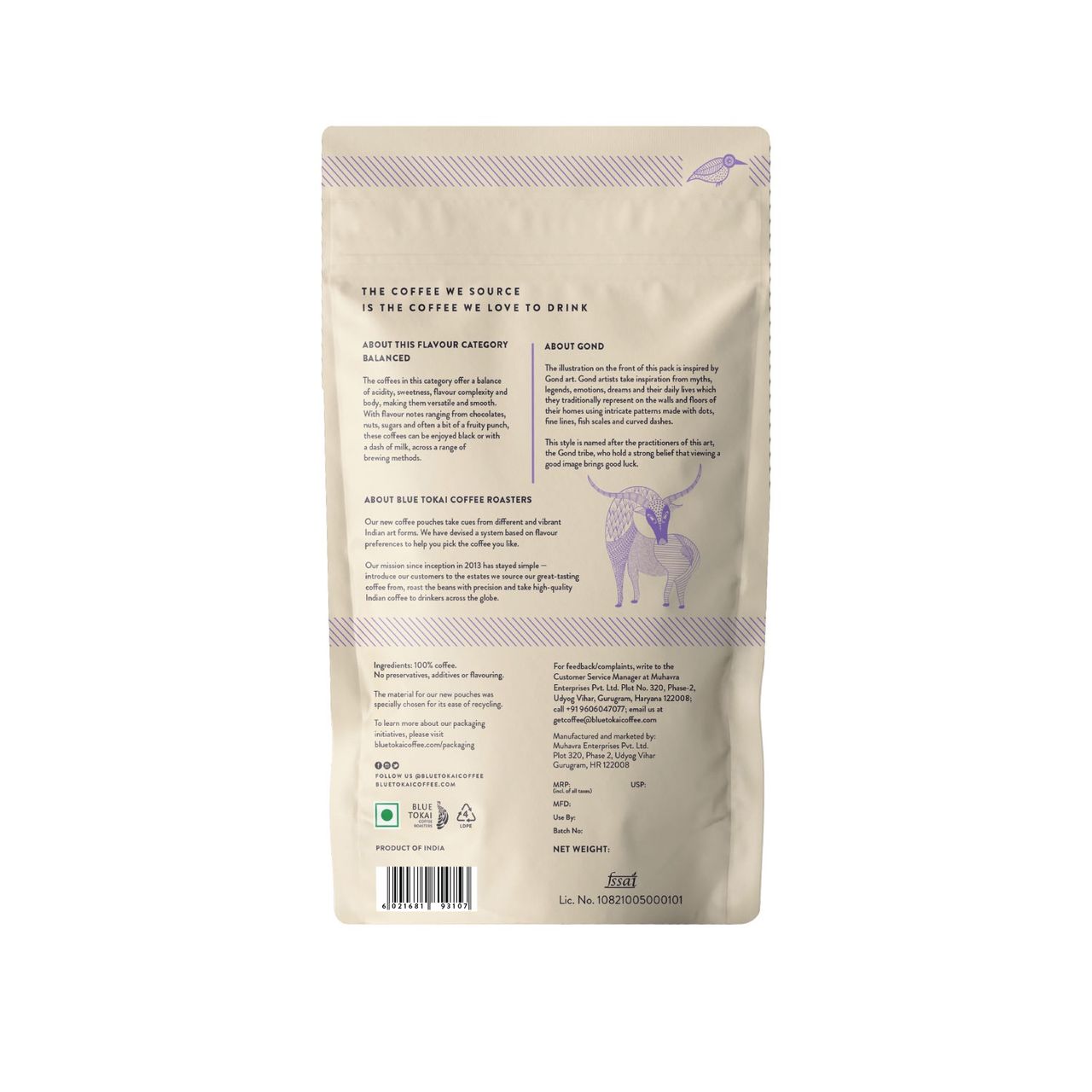 Blue Tokai Silver Oak French Press Medium Roast Ground Coffee