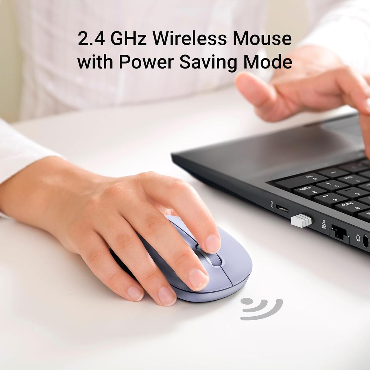 Zebronics Panther | Wireless Mouse | 1600 Dpi | Silent Operation | 3 Buttons | Purple