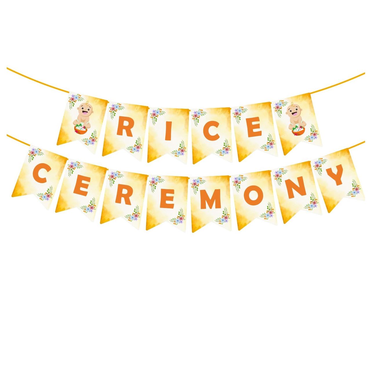 Party Propz Floral Design Shubh Annaprashan Banner - Pack Of 1