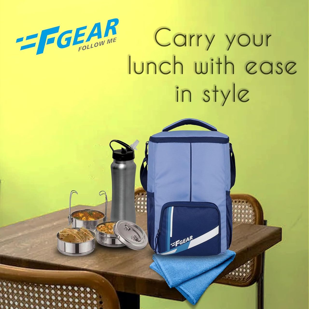 F Gear Ramen | Lavender Navy Lunch Bag