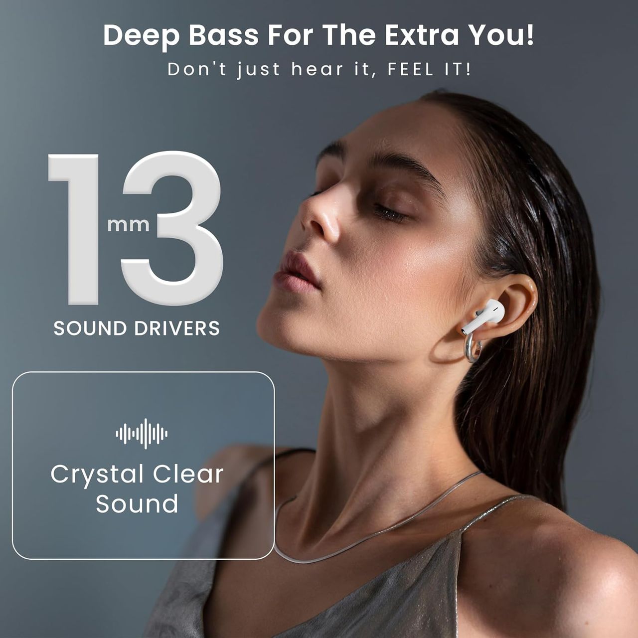 Hammer Anc (32Db) Tws| 30Hr Battery| 5 Eq Modes| Touch Screen True Wireless Buds (White)