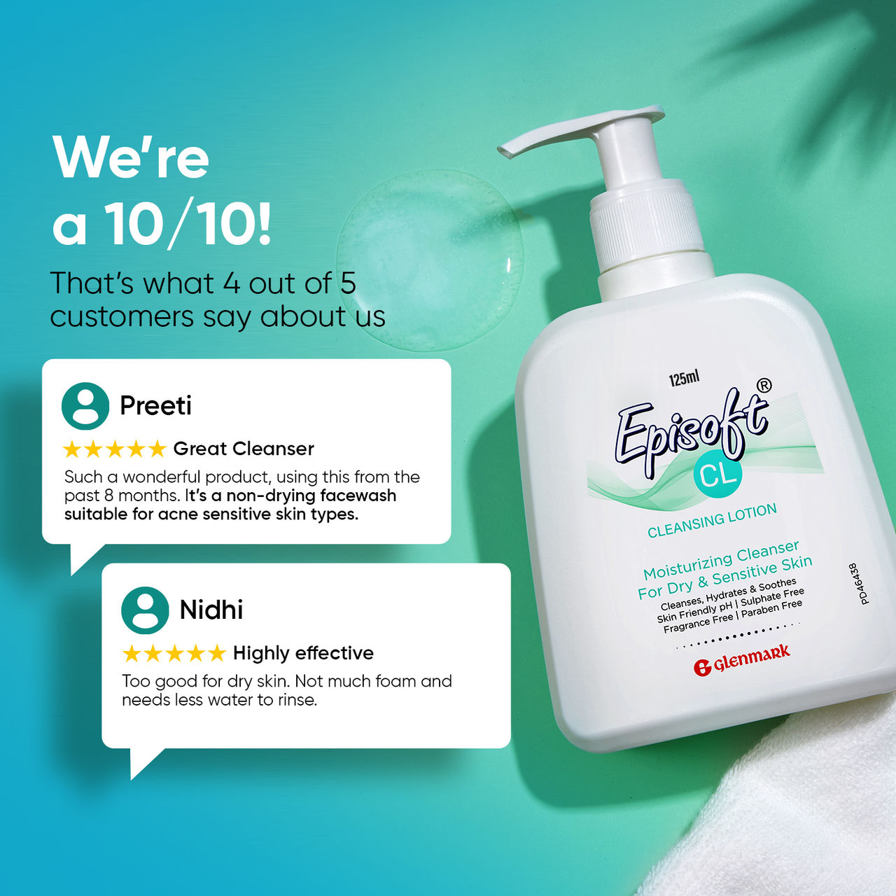 Glenmark Episoft Cleansing Lotion For Sensitive Skin Nil