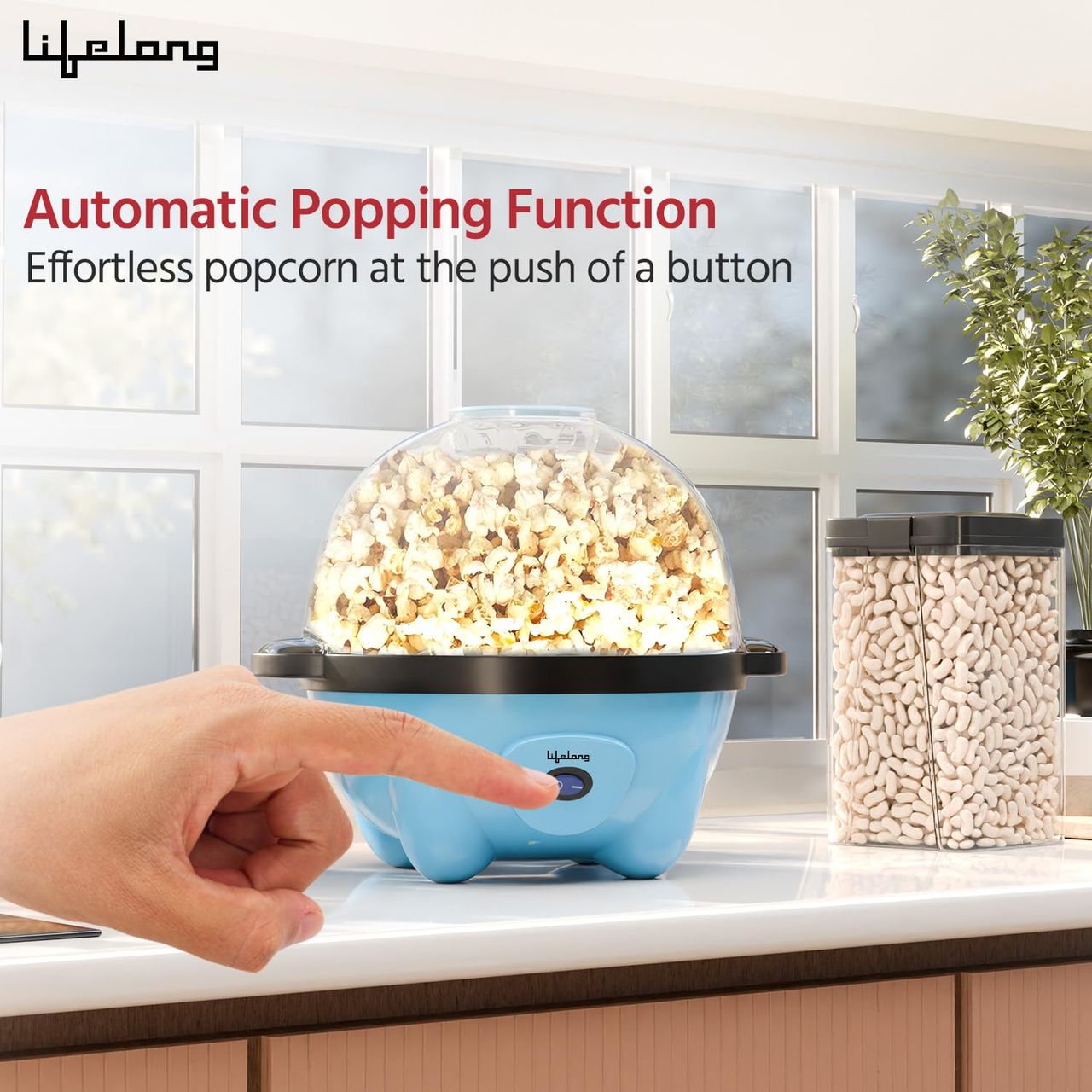 Lifelong Electric Popcorn Maker Machine for Home | Non Stick Popper | Use with Oil (LLEPM09)