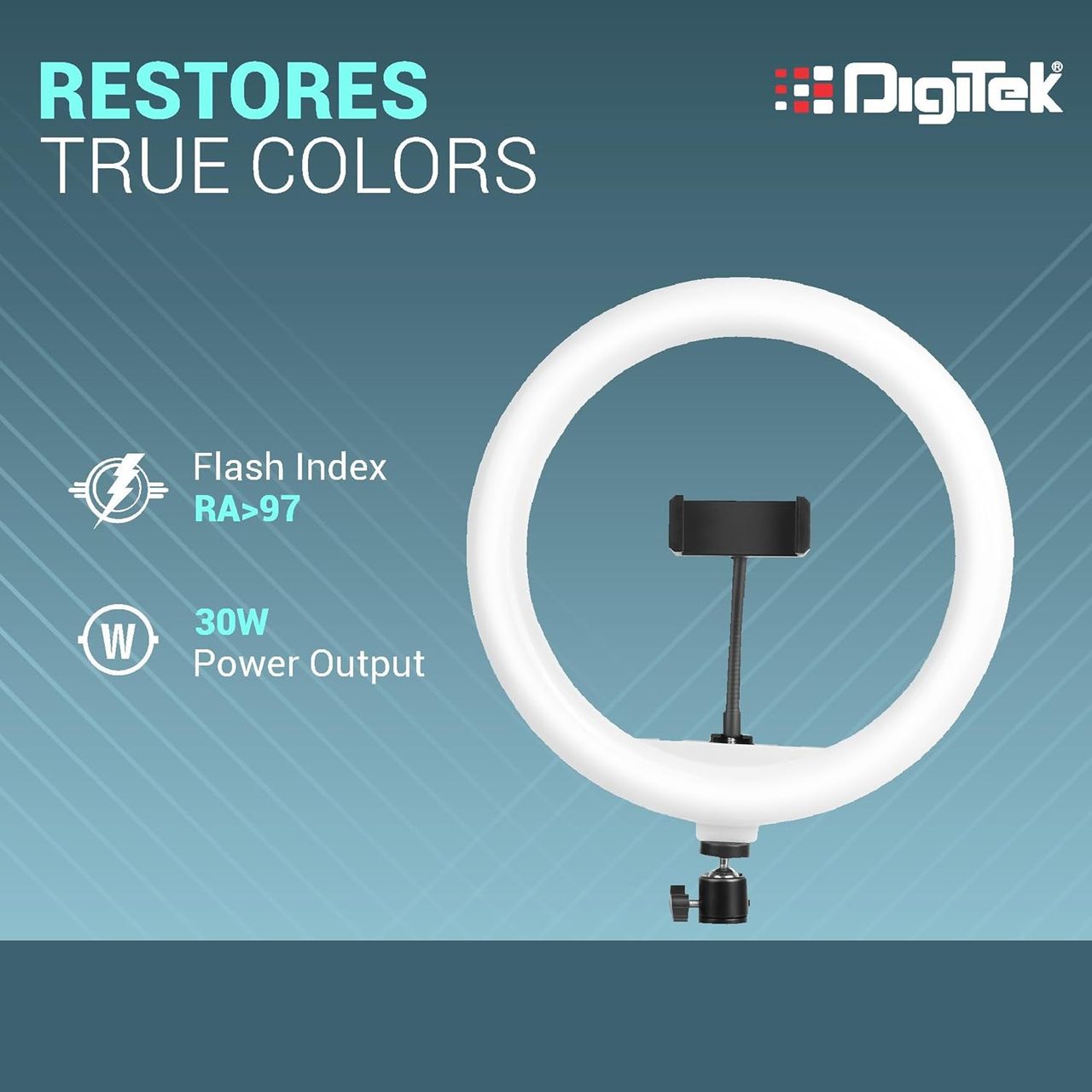 Digitek Drl-14C 14 Inch Led Ring Light With 5Ft Stand & Smartphone Mount - Usb Powered