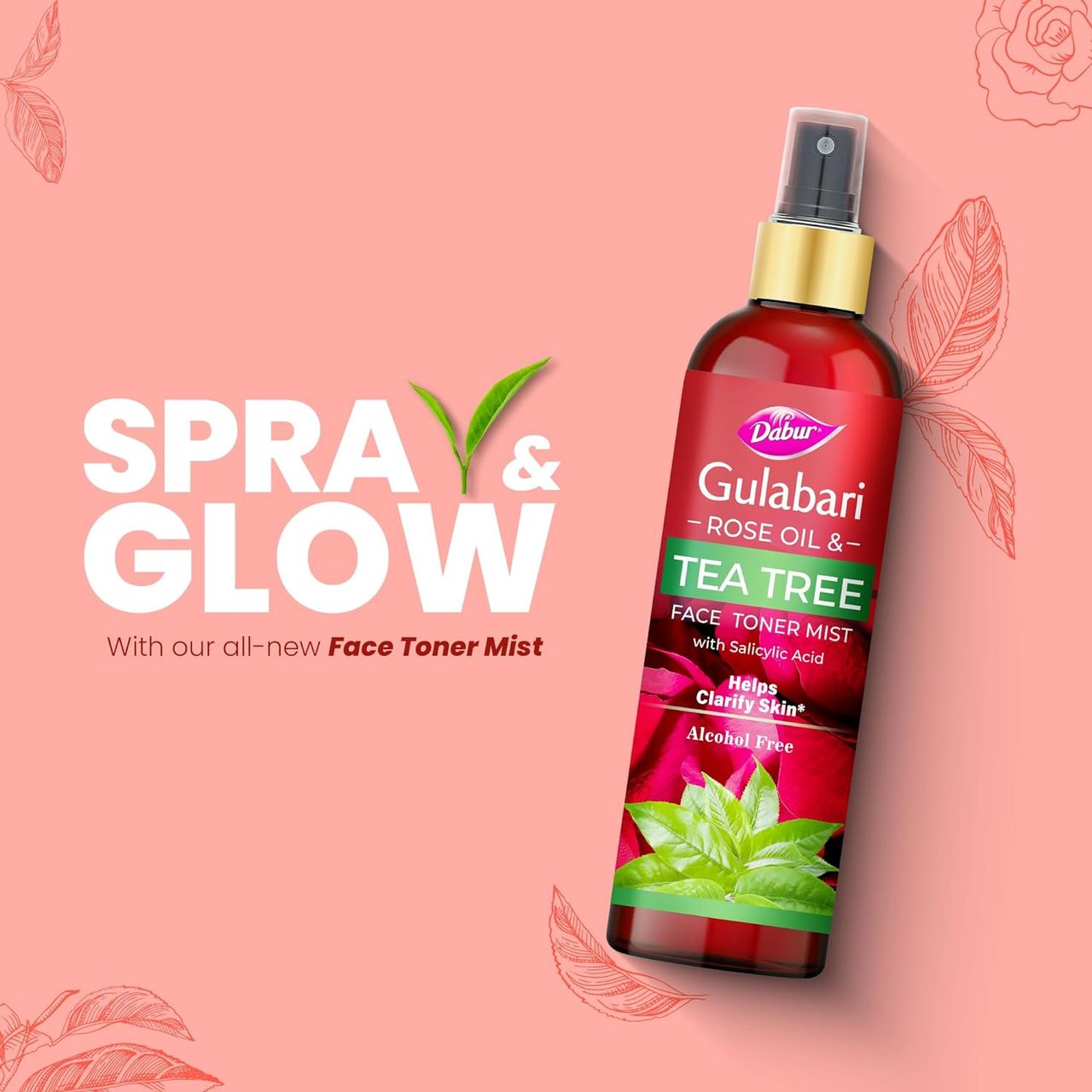 Dabur Gulabari Rose Oil & Tea Tree Face Toner Mist