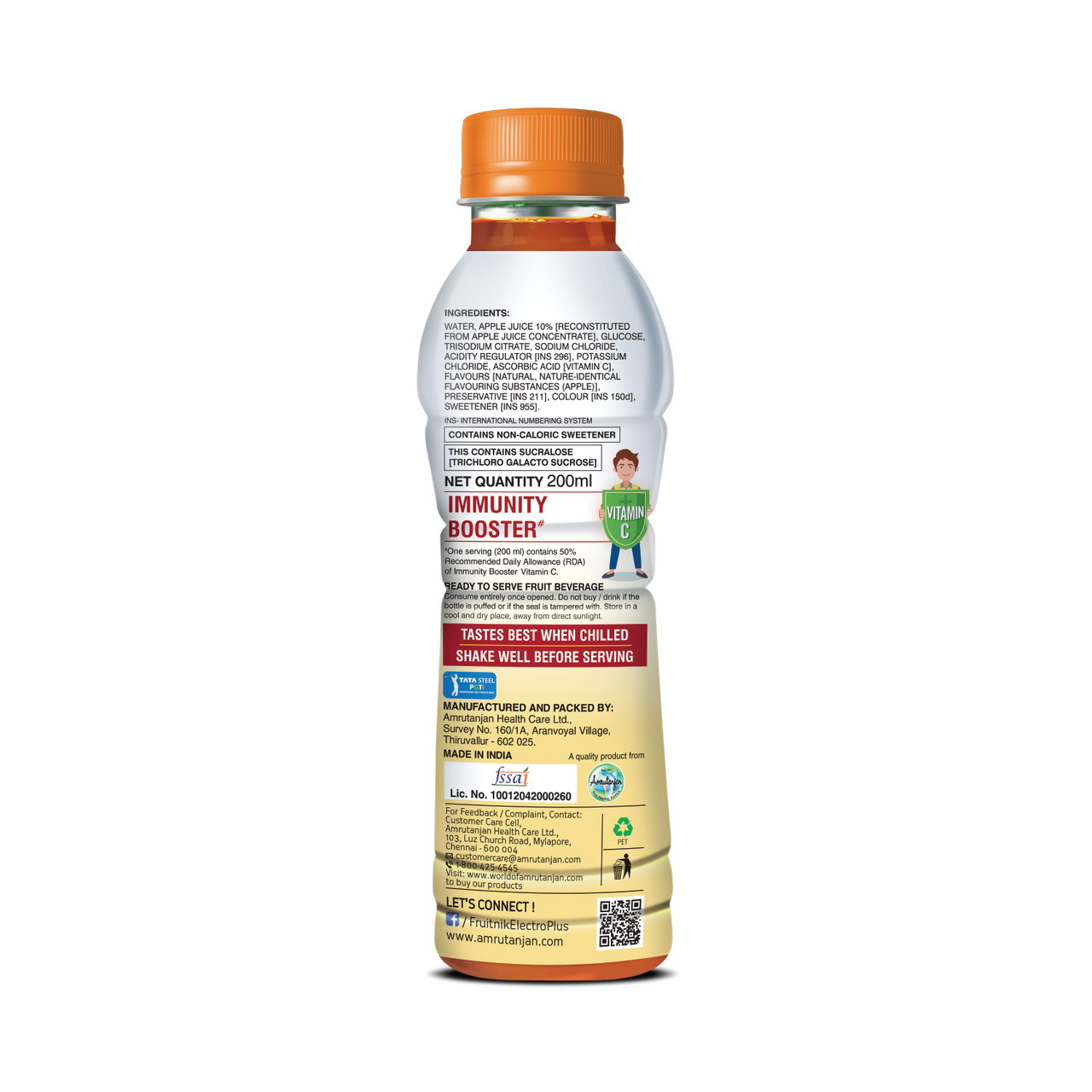 Amrutanjan Electroplus Rehydrate Apple Drink Low Sugar