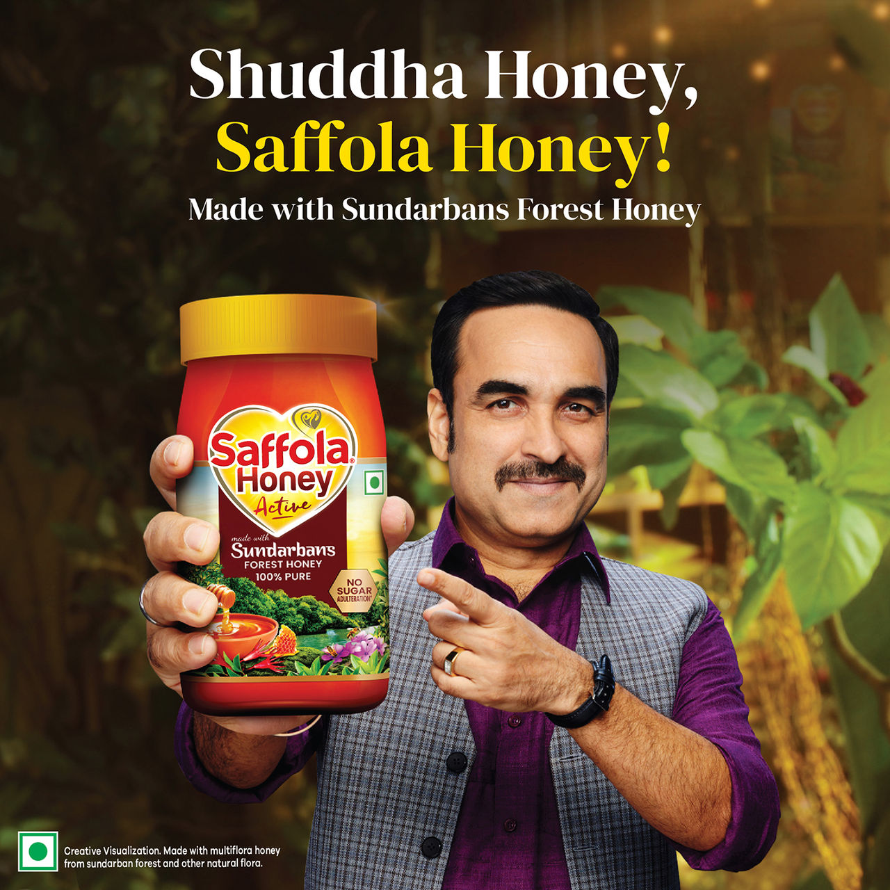 Saffola Honey Active Honey 100% Pure Honey with Free Saffola Oats