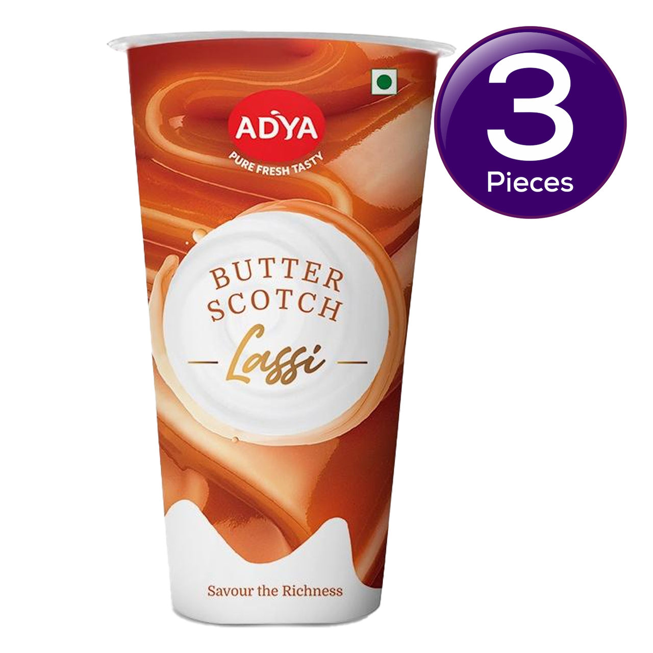 Adya Butterscotch Glass Lassi 180 ml Combo