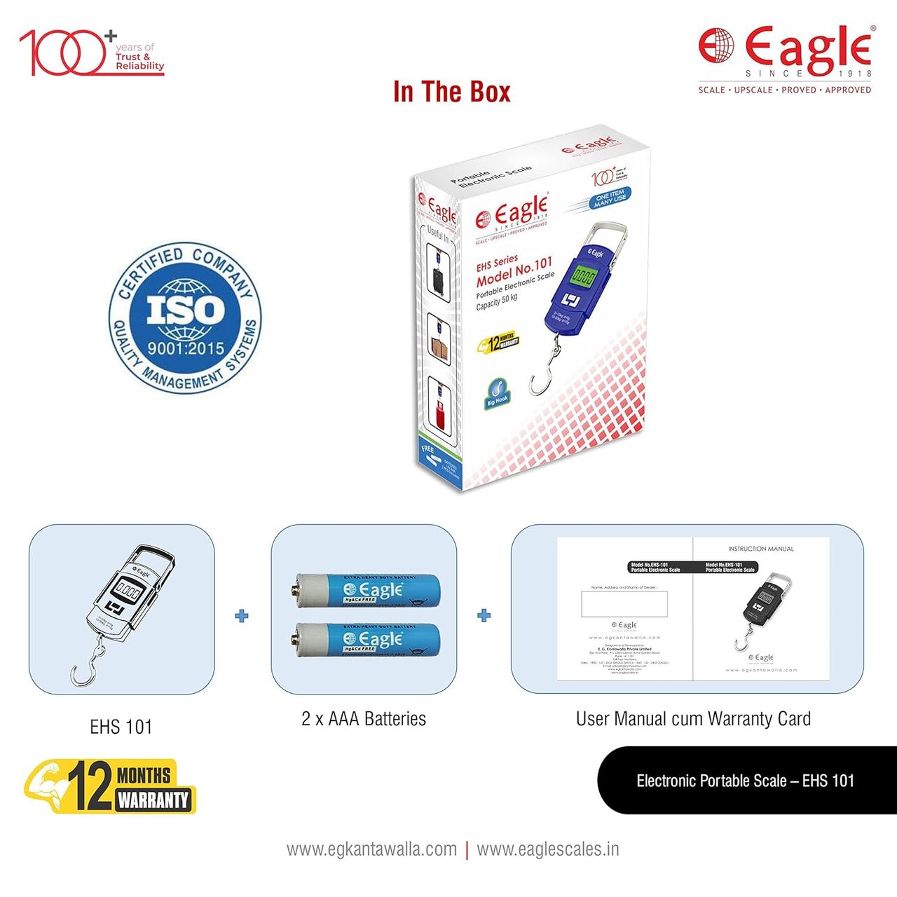Eagle Plastic and Iron 50 L Luggage Scale | Black - One Size