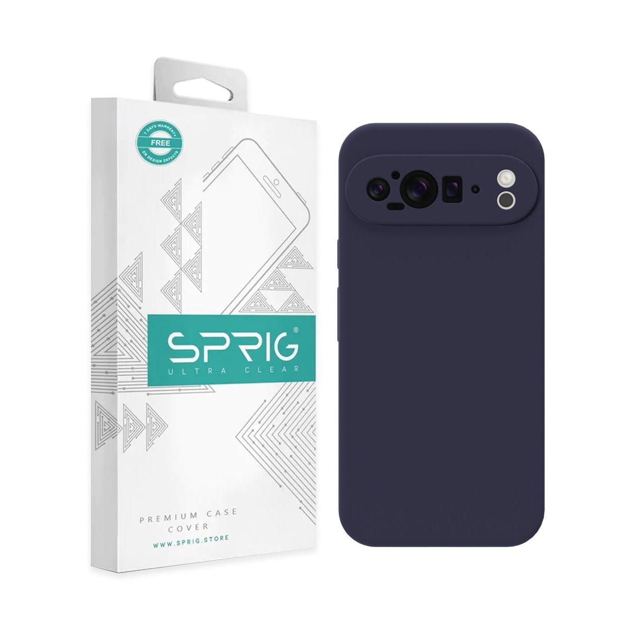 Sprig Premium Back Cover For Google Pixel 9 Pro Liquid Silicone Shock Proof | Midnight Blue
