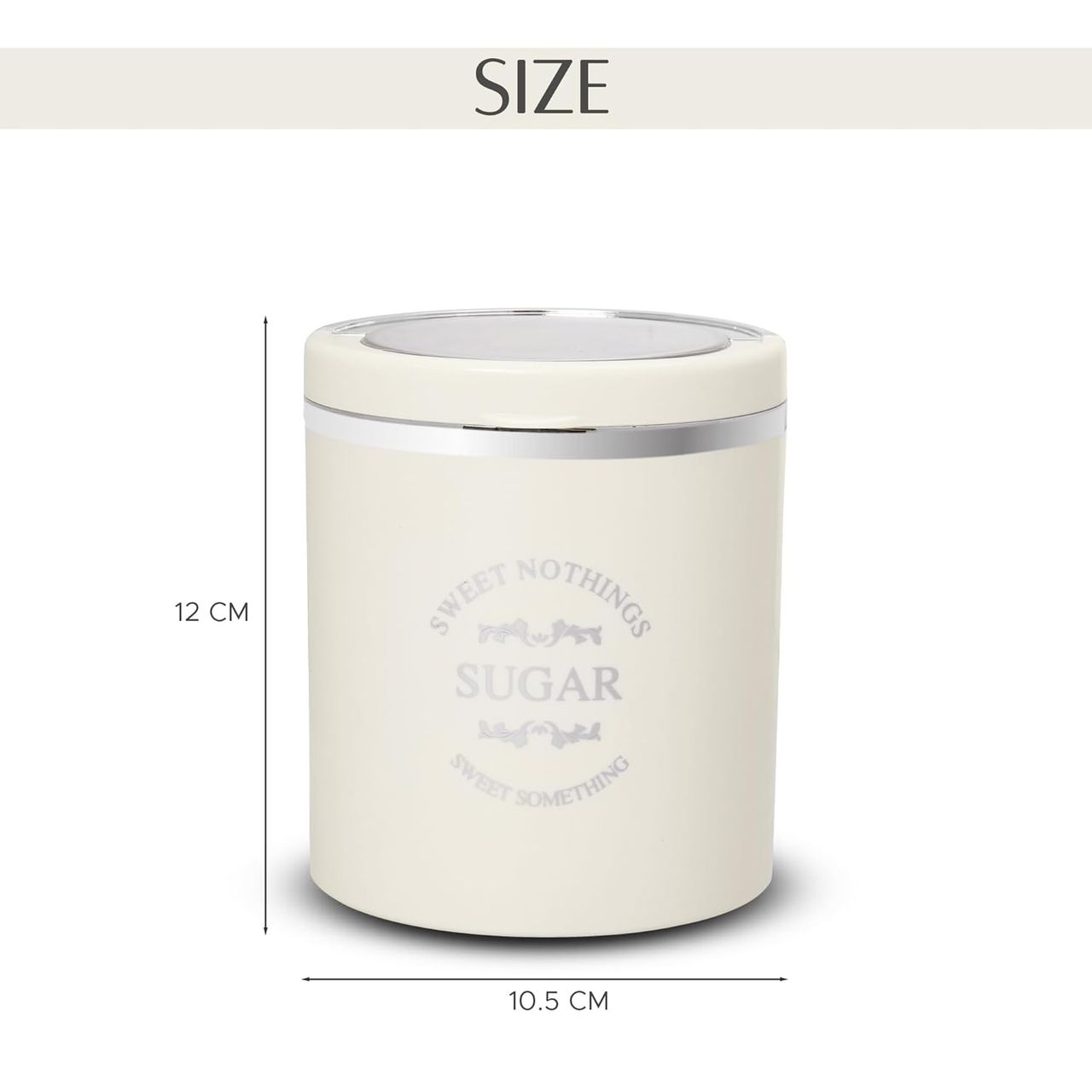 Jaypee Plus Classique Airtight Rubber Lock Tea Coffee Sugar Containers Set Of 3 , 750 Ml , Ivory