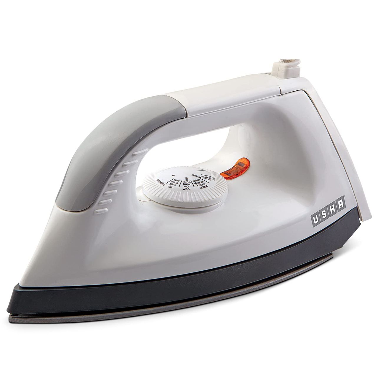 Usha Dry Iron 1602 (1000W, Non-Stick Ptfe Coated Soleplate With 180� Swivel Cord, Grey)