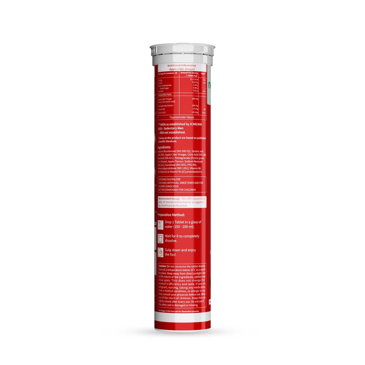 Neuherbs Apple Cider Vinegar Apple Flavour 20 Effervescent Tablets