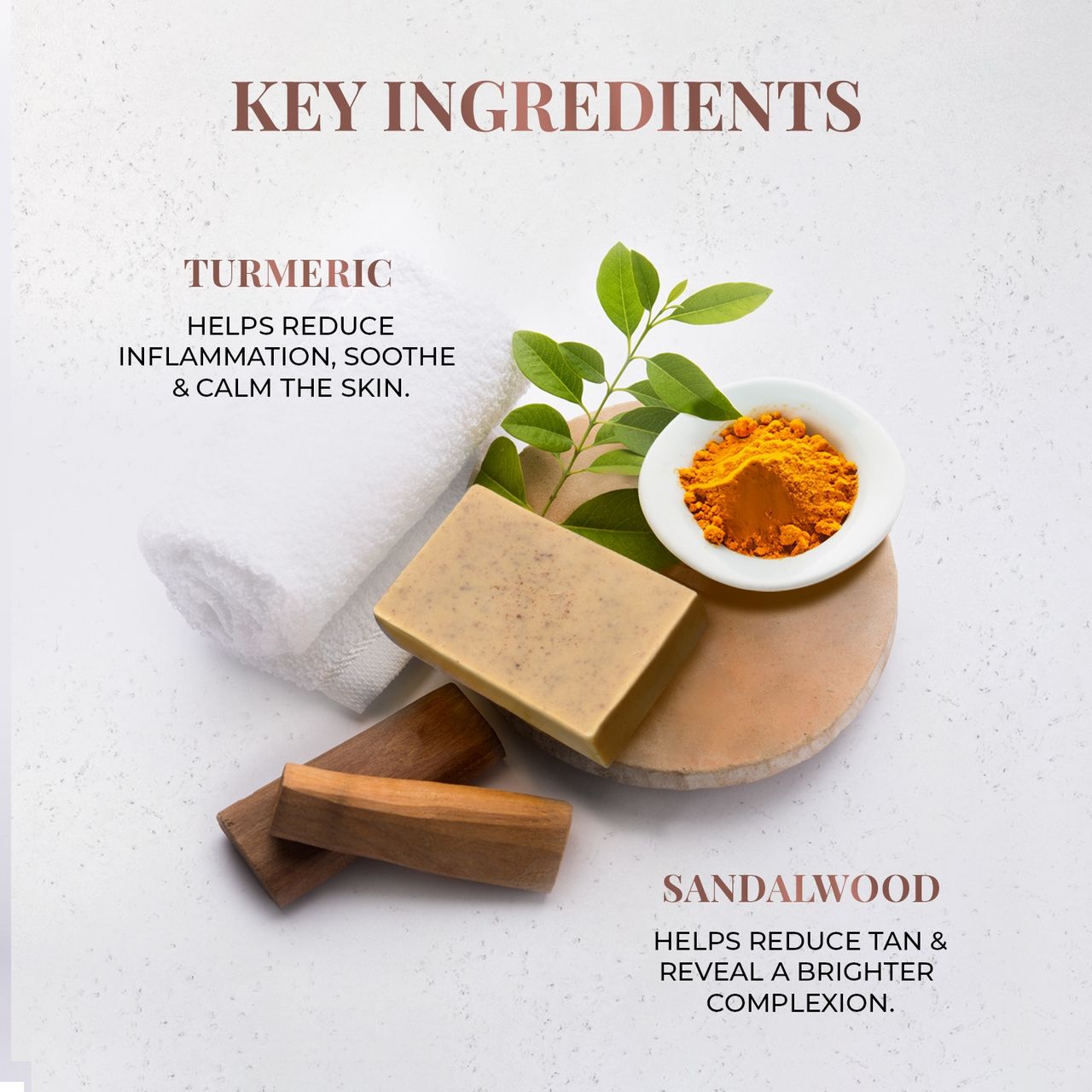 Just Herbs Hydrating Bathing Bar: Sandalwood & Turmeric For Deep Nourishment & Moisturization 