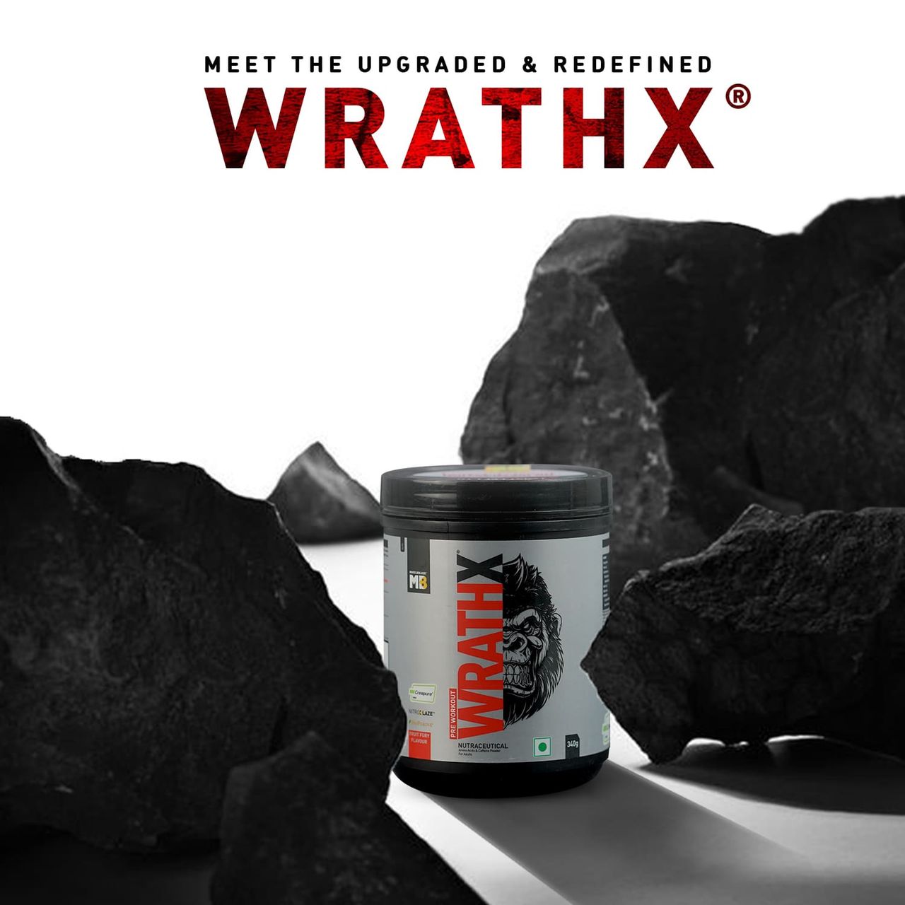 MuscleBlaze Pre Workout WrathX, (Fruit Fury, 20 Servings)