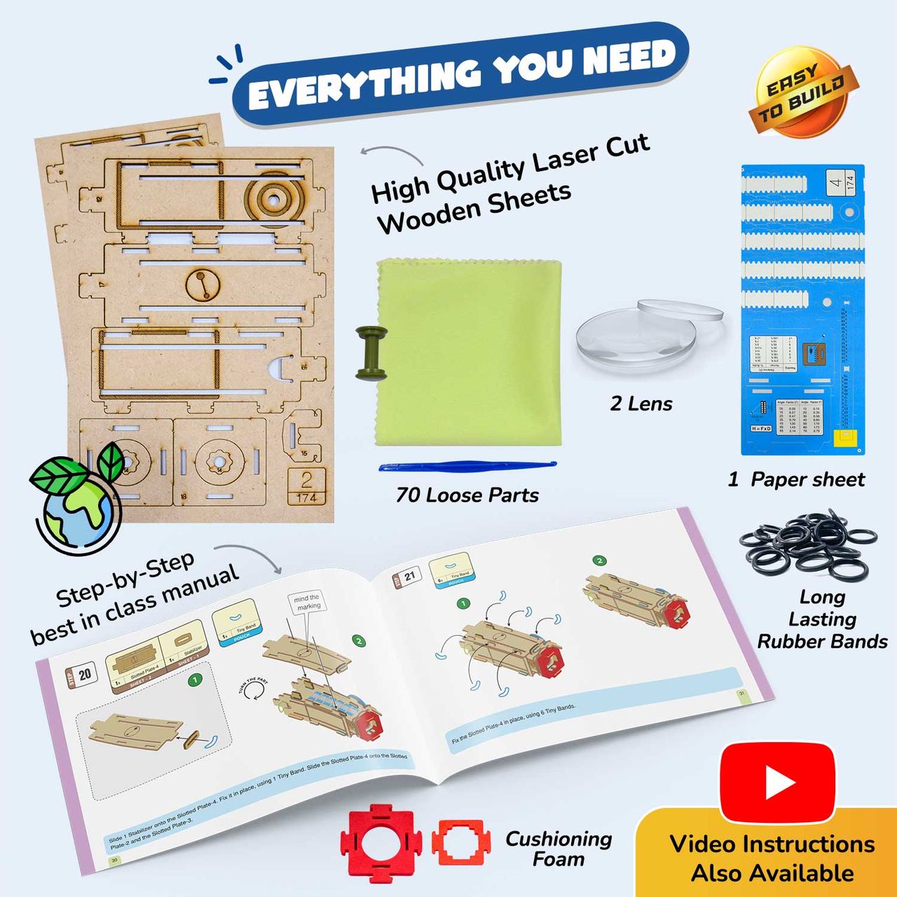 Smartivity Telescope 8X Zoom, Fun Exploration for 6 to 12-Year-Old Kids, Learning DIY Activity Kit