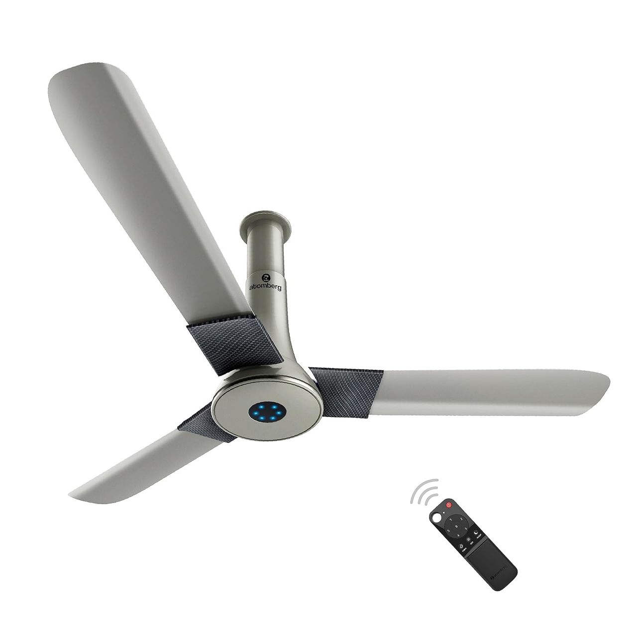 Atomberg Studio+ BLDC Ceiling Fan,1200mm, Remote Control,BEE 5 Star Rated,LED Indicators,Sand Grey
