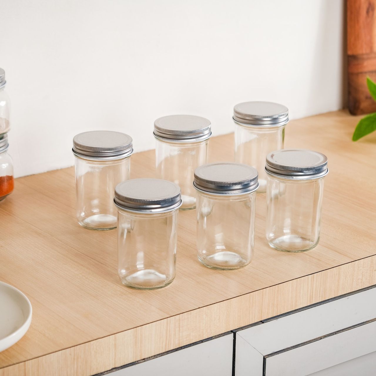 Nestasia Spice Jars With Lid For Kitchen Set Of 6 250ml