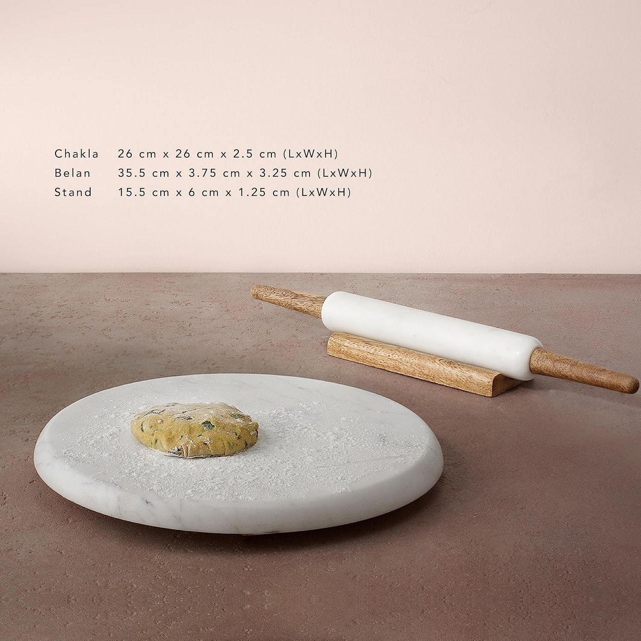 Ellementry Marble Chakla Belan S/2 White