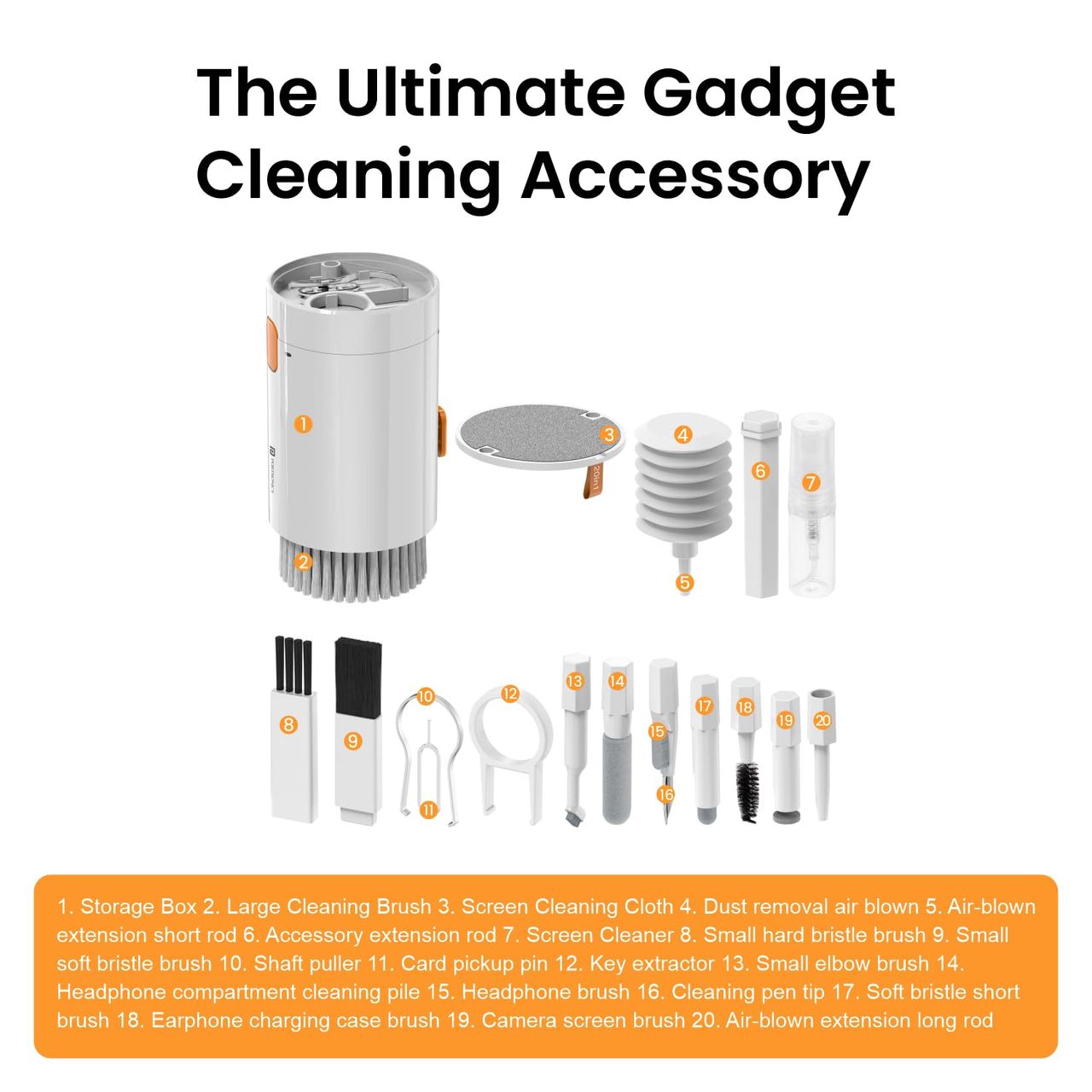 Portronics Clean G 20 in 1 Multipurpose Device Cleaner Cleaning Kit for Laptops(White)