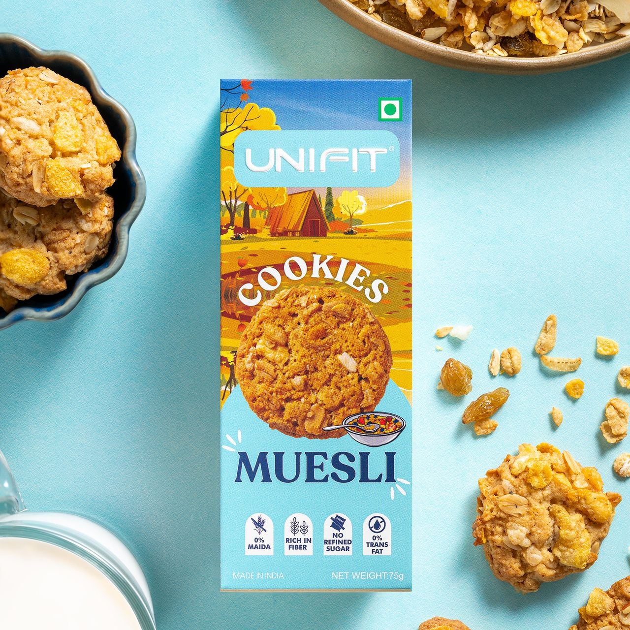 Unifit Muesli Cookies | Crunchy and Wholesome | High Protein and Fiber