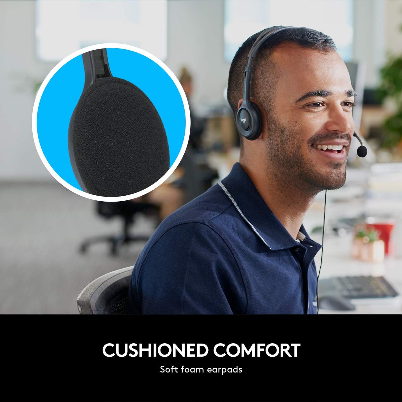 Logitech H111 Wired Headset With Mic |  3.5 mm Audio Jack Connection