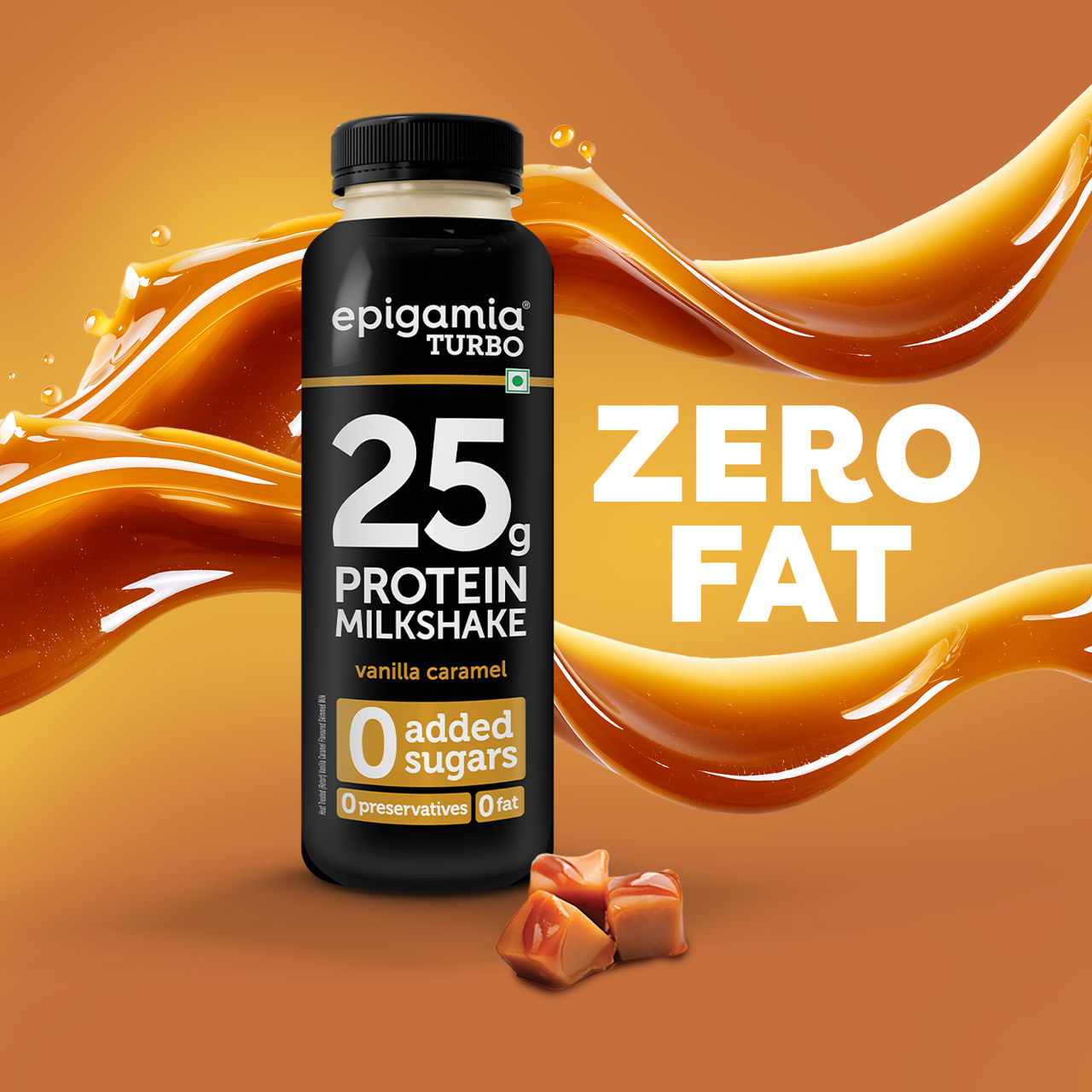 Epigamia Vanilla-Caramel Turbo 25 g Protein - Milkshake 250 ml Combo