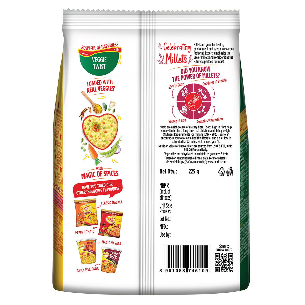 Saffola Masala Oats Veggie Twist Just 3 Mins No Added Preservatives Tasty