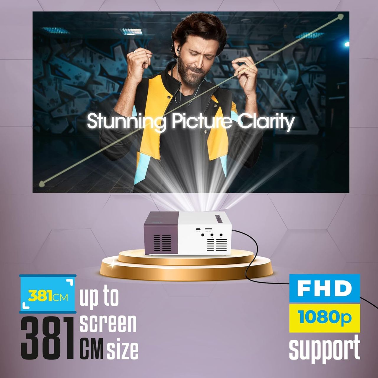 Zebronics Pixaplay 11 Portable Led Projector With Fhd 1080P Support | 1500 Lumens Compact Design