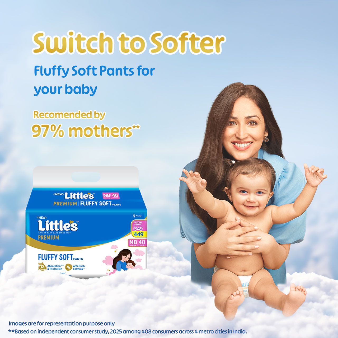 Littles Expert Baby Care Comfy Baby Diapers | Pant Style | NB | 40 pcs