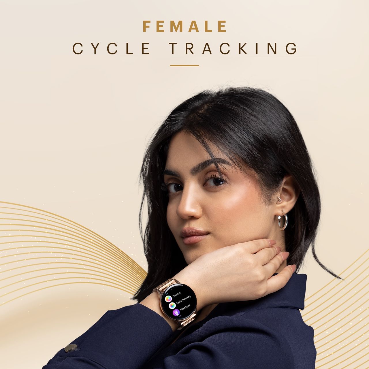 Noise Vortex Plus Smartwatch Women's Edition - Gold Link