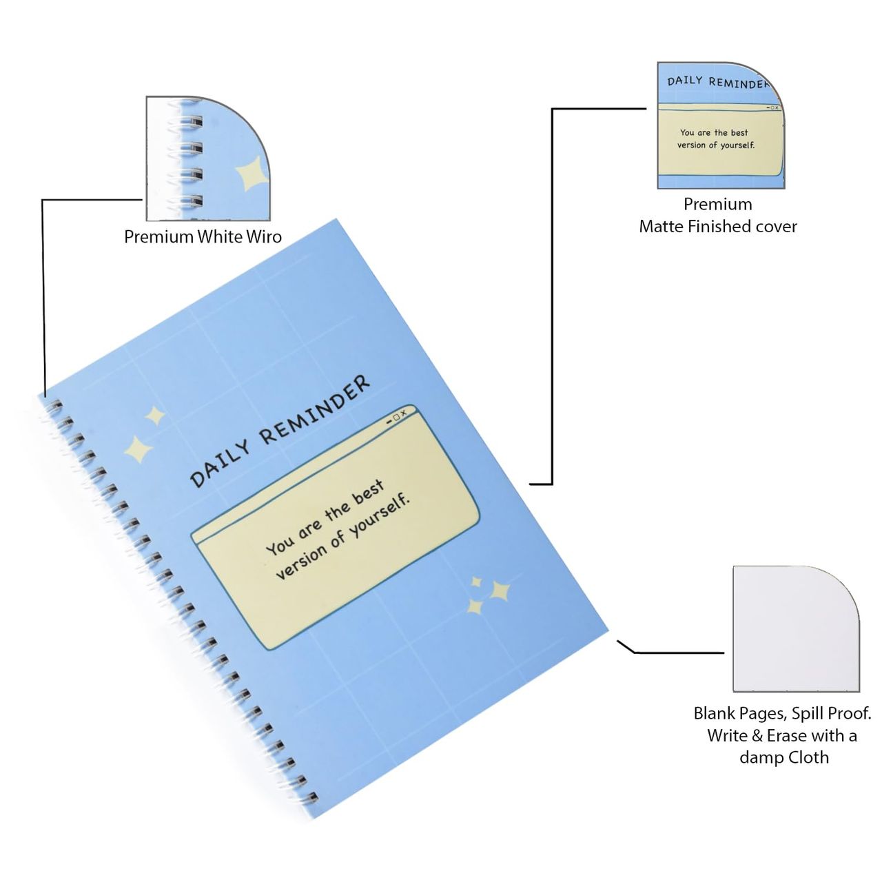 Papboo A5 Re-Writeable Notebook Notebook - Daily Reminder